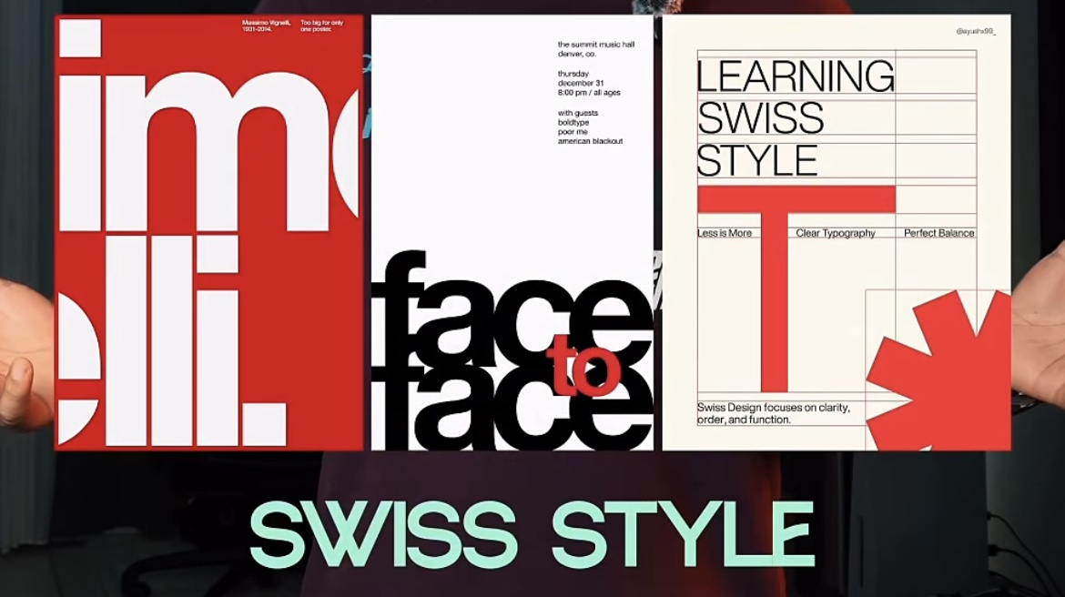 Swiss typography design inspiration board